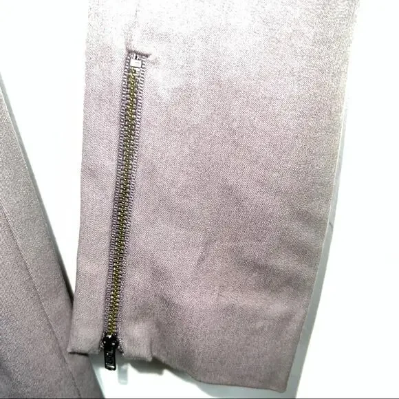 Eileen Fisher gray straight leg casual chino pants w ankle zippers small S B90 - Picture 4 of 5